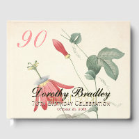 90th Birthday Party Passiflora Custom Guest Book