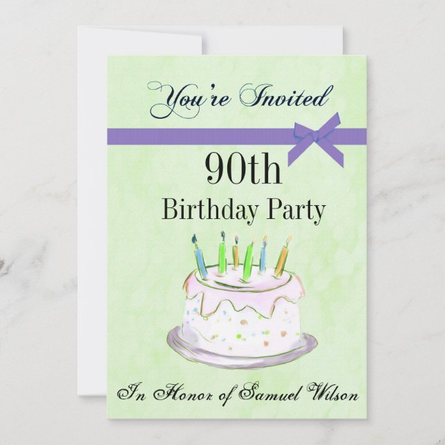 90th Birthday Party Personalised Invitation (Front)