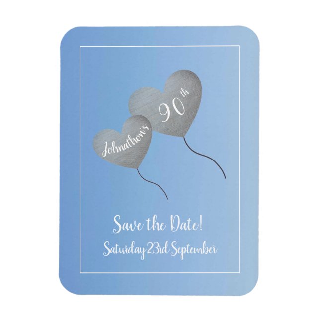 90th birthday party save the date magnet (Vertical)