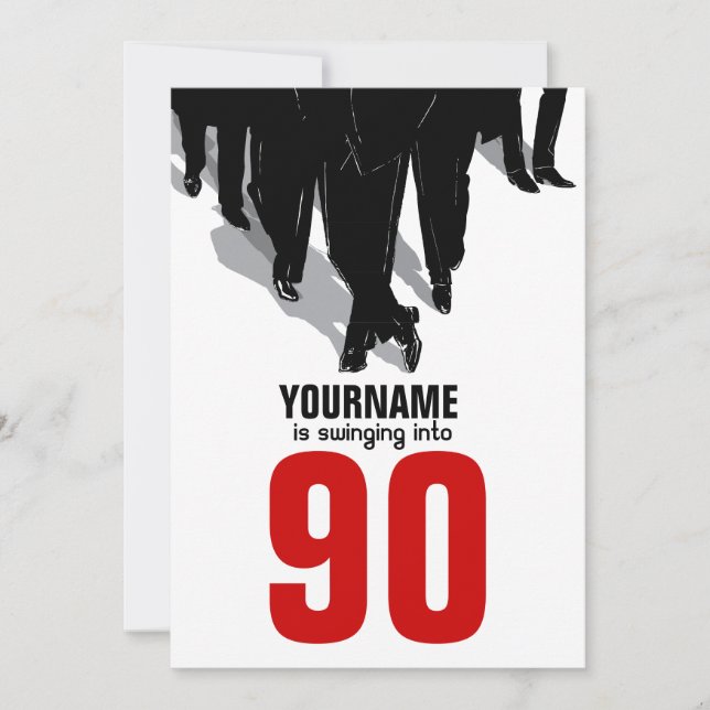 90th Birthday Party Swingers Rat Pack Invitation (Front)