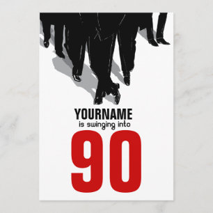90th Birthday Party Swingers Rat Pack Invitation