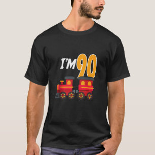 90th Birthday Party Train Toy 90 Year Old Funny B T-Shirt