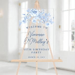 90th Birthday Party Welcome Blue Rose Floral Acrylic Sign<br><div class="desc">Welcome your guests in style with this blue floral custom welcome banner. All text is editable.</div>