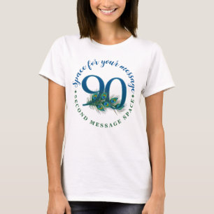 90th Birthday Peacock Feathers T-Shirt