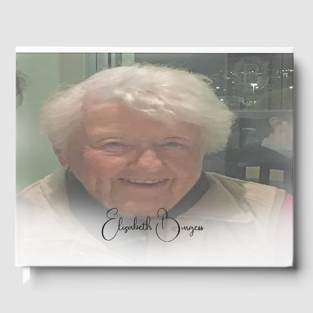 90th Birthday Personal Photo Momento Birthday Guest Book (Front)