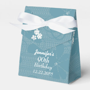 90th Birthday, Personalised Favour Box, Blue Box