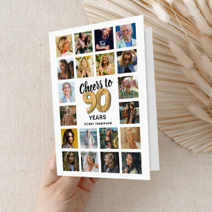 90th Birthday Photo Collage Card