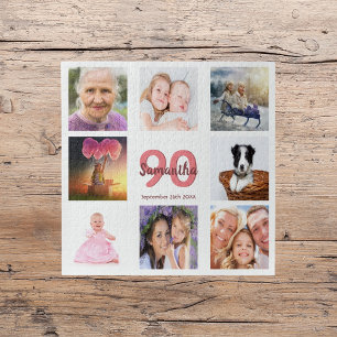 90th birthday photo collage woman white jigsaw puzzle