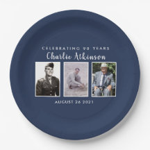 90th birthday photo plate