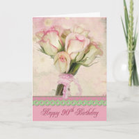 90th Birthday Pink Rose Bouquet