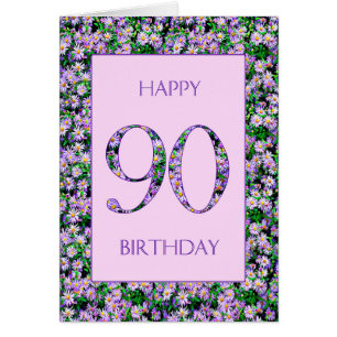 90th Birthday Purple Daisies
