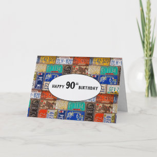 90th Birthday Rusty License Plates Card