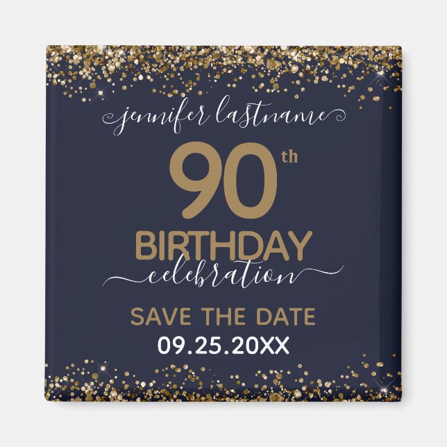 90th Birthday Save the Date Magnet (Front)