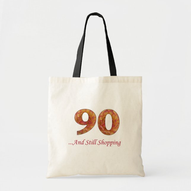 90th Birthday Shopping Tote Bag (Front)