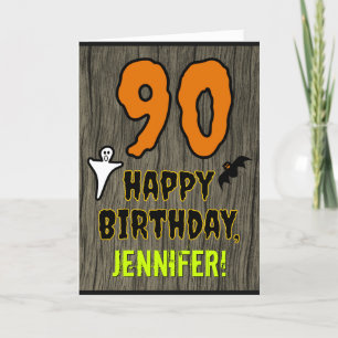 90th Birthday: Spooky Halloween Theme, Custom Name Card