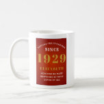 90th Birthday Standards Born 1929 Add Your Name Coffee Mug<br><div class="desc">Easily customise the text to the front and the interior of this birthday coffee mug using the template provided. Part of the setting standards range of designs.</div>