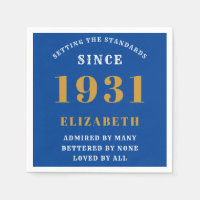 90th Birthday Standards Born 1931 Blue Gold