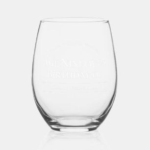 90th Birthday Thank You Favour Stemless Wine Glass