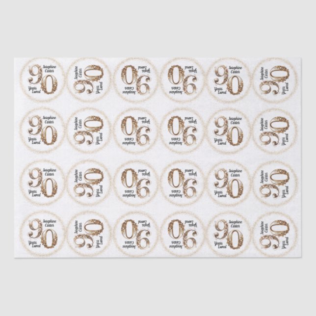 90th Birthday Tissue Paper (Front)