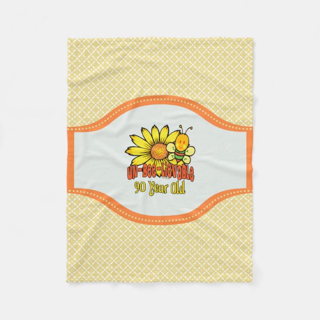 90th Birthday - Unbelievable at 90 Years Old Fleece Blanket (Front)