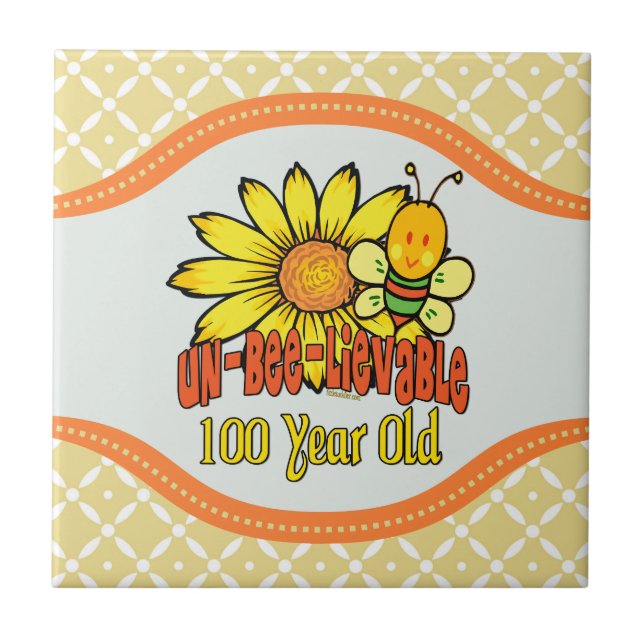 90th Birthday - Unbelievable at 90 Years Old Tile (Front)