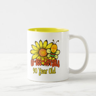 90th Birthday - Unbelievable at 90 Years Old Two-Tone Coffee Mug