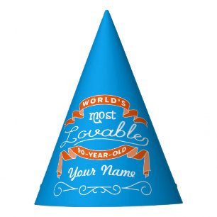 90th Birthday World’s Most Loveable 90-Year-Old Party Hat