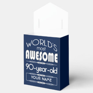 90th Birthday Worlds Best Fabulous Dark Blue Favour Box
