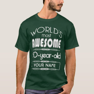 90th Birthday Worlds Best Fabulous Dark Green T-Shirt