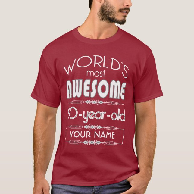 90th Birthday Worlds Best Fabulous Dark Red Maroon T-Shirt (Front)