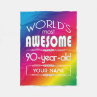 90th Birthday Worlds Best Fabulous Rainbow