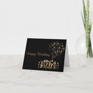 90th Black Balloons Birthday Diy Words Card