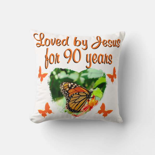 90TH BUTTERFLY BIRTHDAY CUSHION (Front)