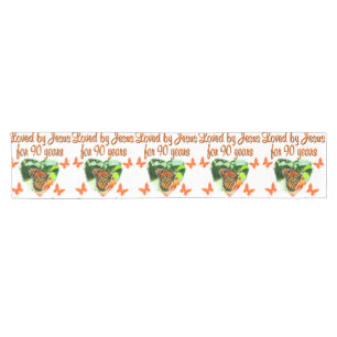 90TH BUTTERFLY BIRTHDAY SHORT TABLE RUNNER