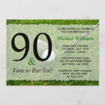 90th Golf Birthday Party Invitations<br><div class="desc">Celebrate turning 90 with this golf themed birthday party invitation.</div>