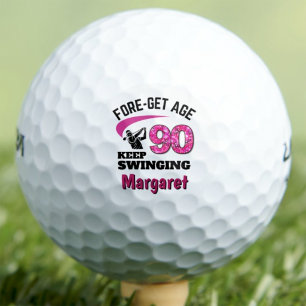 90th Golfer Gift for Friend - Keep Swinging Golf Balls