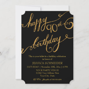 90th, Ninetieth Birthday Party Celebration Invitation