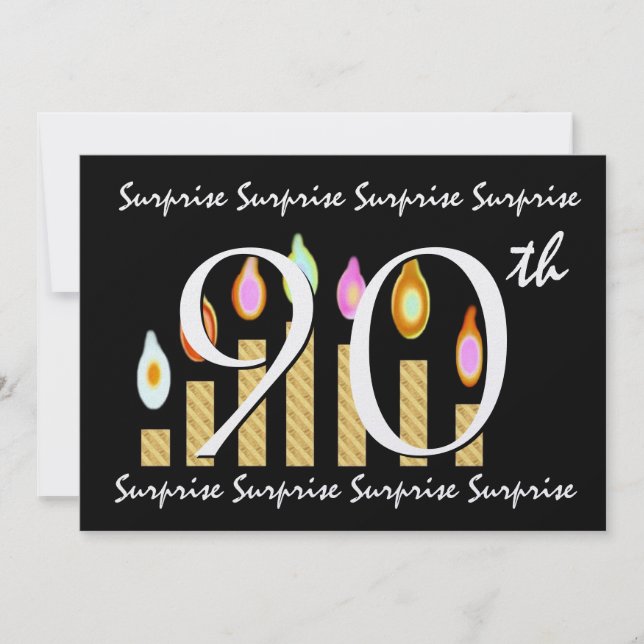 90th SURPRISE Birthday Party Invitation Template (Front)