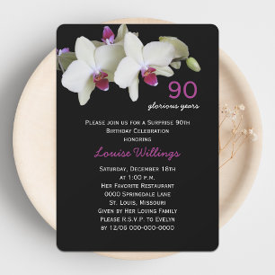 90th Surprise Birthday Party Yellow Flower Invitation