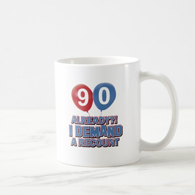 90th year birthday designs coffee mug (Right)