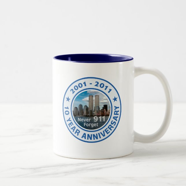 911 10 Year Anniversary Two-Tone Coffee Mug (Right)
