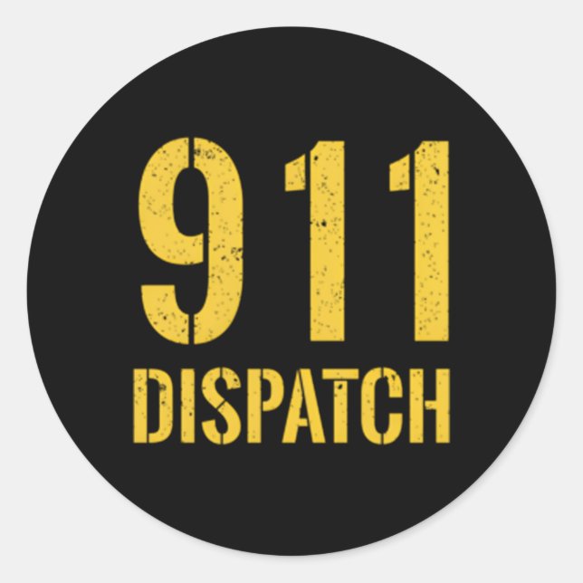 911 Ambulance Dispatcher Yellow Line Usa Flag Classic Round Sticker (Front)