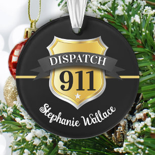 911 Dispatch Badge Personalised Ornament