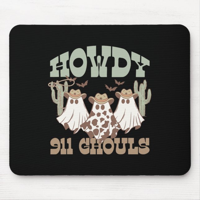 911 Dispatcher Dispatch Ghouls Halloween Ghost Wes Mouse Pad (Front)