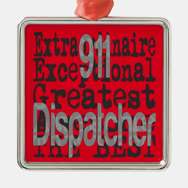 911 Dispatcher Extraordinaire Metal Tree Decoration (Front)