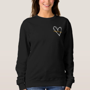 911 Dispatcher Heart  Thin Gold Line Police Dispat Sweatshirt