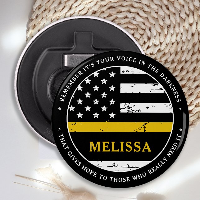 911 Dispatcher Personalised Thin Gold Line Bottle Opener (Creator Uploaded)