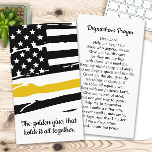 911 Dispatcher Prayer Thin Gold Line Business Card