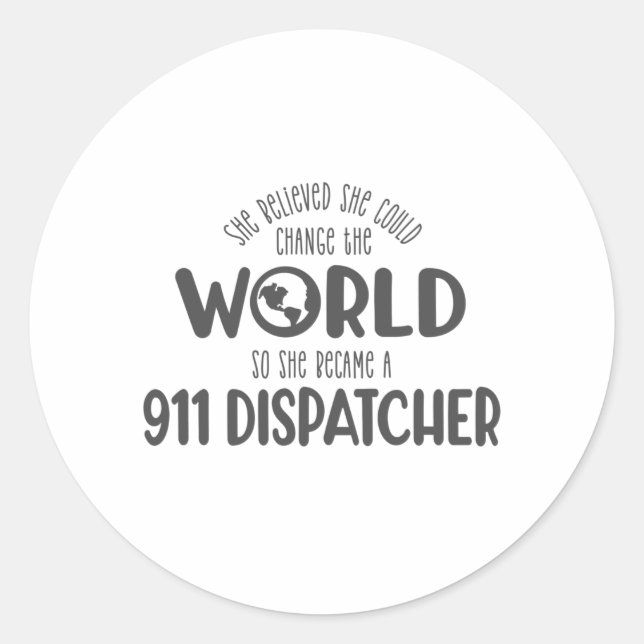 911 dispatcher, responder, police, thin blue line classic round sticker (Front)