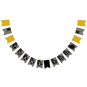 911 Dispatcher Thin Gold Line Thank You Bunting
